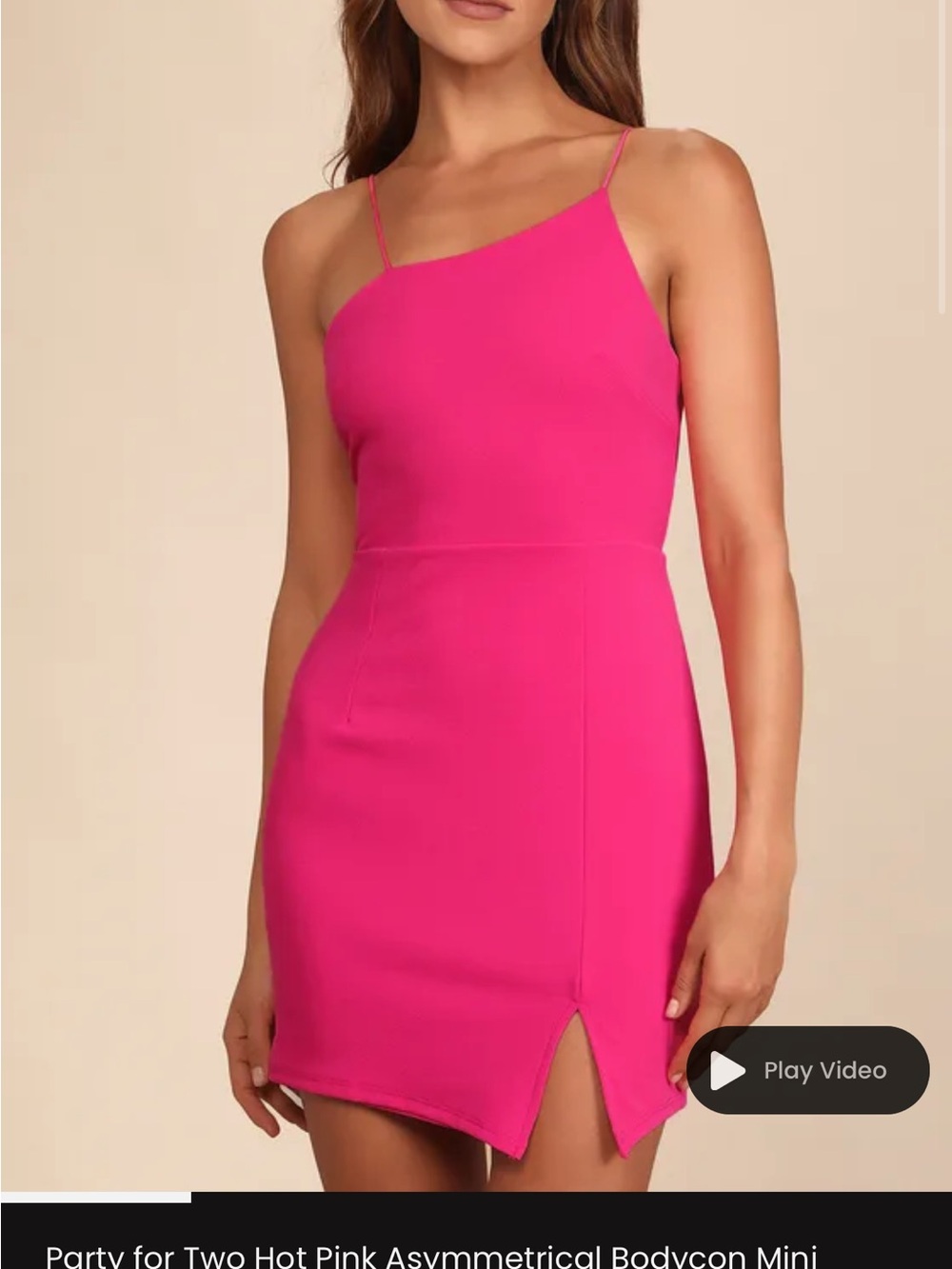 Lulu's Hot Pink Asymmetrical Bodycon Mini Dress